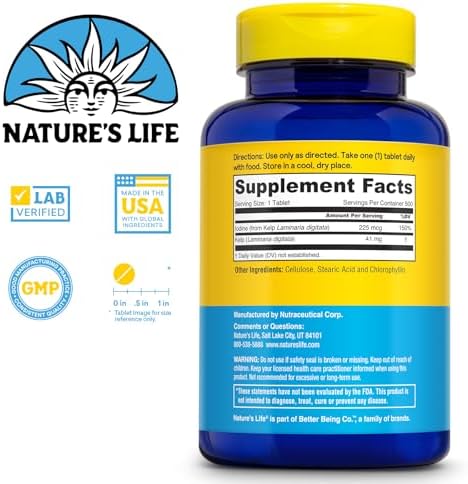 Nature's Life Icelandic Kelp supplement facts label