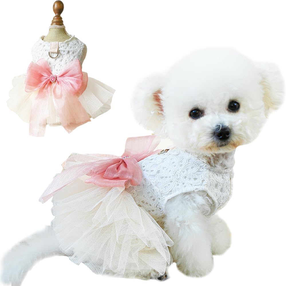 Anelekor small dog dress side view demonstrating the sleeveless princess style fit