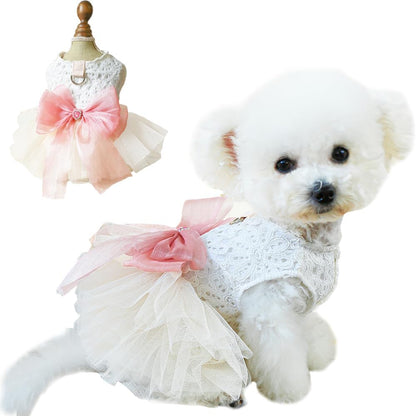 Anelekor small dog dress side view demonstrating the sleeveless princess style fit