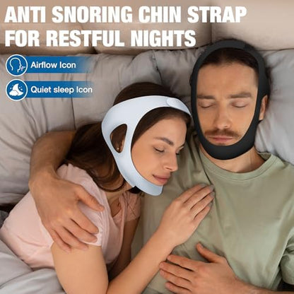 QOKJEK sleep accessory packaging showing two units of the chin strap.