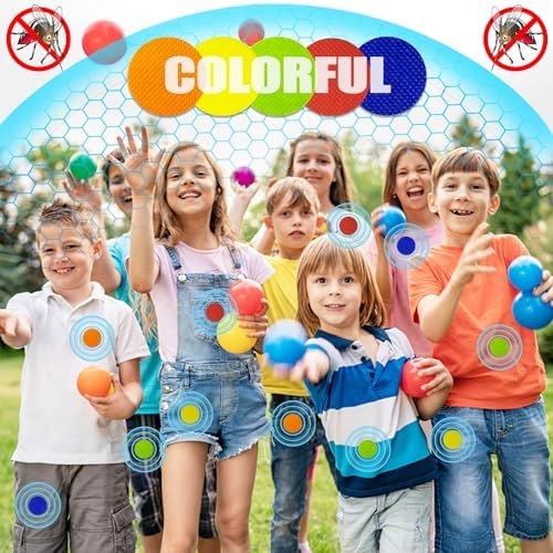Kids wearing Scentpellent mosquito repellent patches on clothing