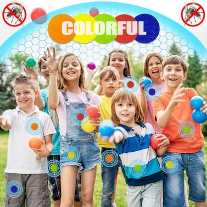 Kids wearing Scentpellent mosquito repellent patches on clothing