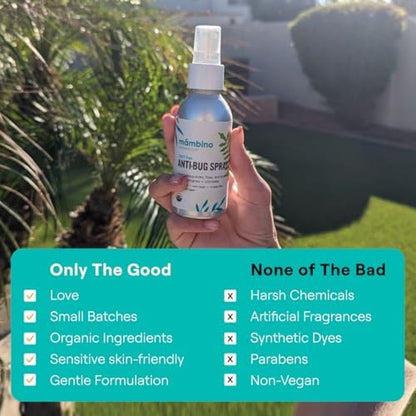 Travel size Mambino Organics anti bug repellent aluminum packaging
