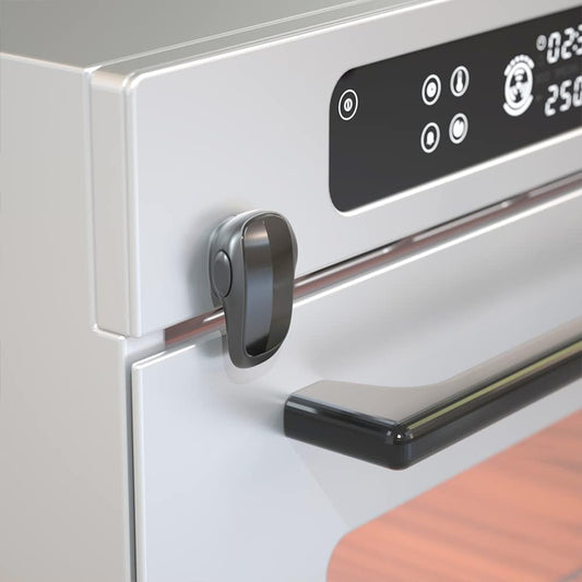 Safelon baby safety oven door lock front view in black