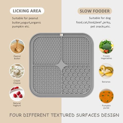 ChefAide 2 Pack Lick Mat In Gray And Beige