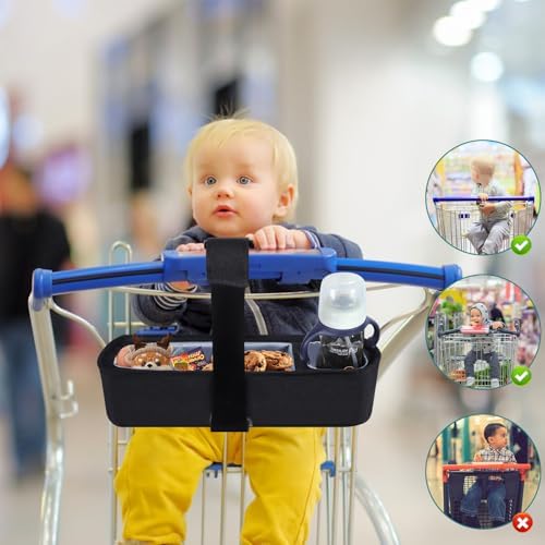 Toddler using stroller snack tray for food and drink