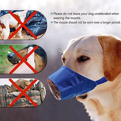 Parts Express blue dog training muzzle strap adjustment detail
