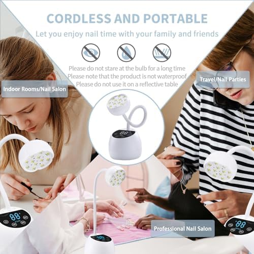 PHAIN mini nail lamp USB charging port and back design