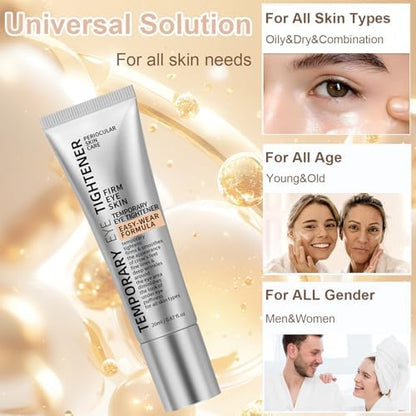 Demonstration of the professional applicator brush distributing the anti-wrinkle eye primer smoothly.