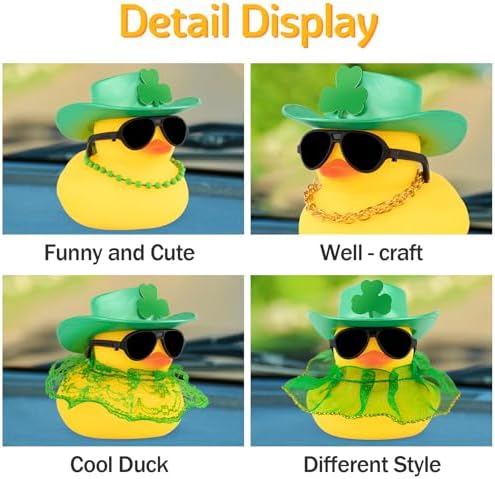 Wonuu Irish themed rubber ducky interior car styling accessory mounted on vehicle trim