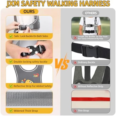 Jxm autism safety harness with grab handle feature