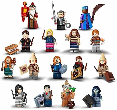 LEGO Wizarding World Series 2 minifigures displayed with their custom accessories