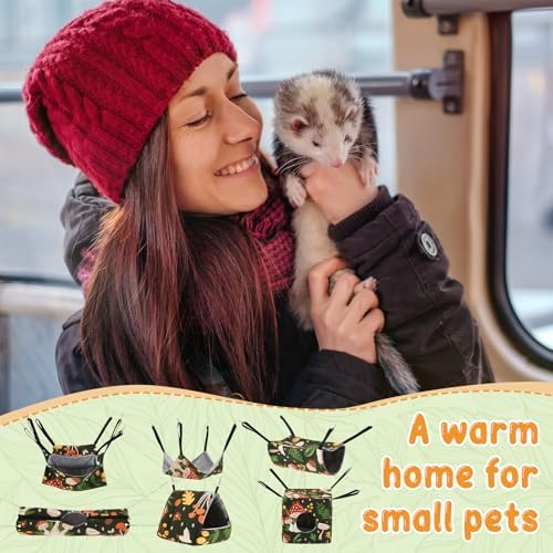 Yeyeplum washable ferret bedding set highlighting the heavy duty metal hanging hooks.