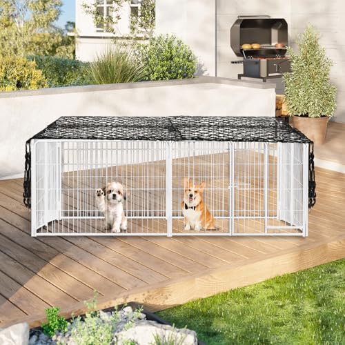 BOUTICOL foldable dog playpen cover mesh folded neatly for storage