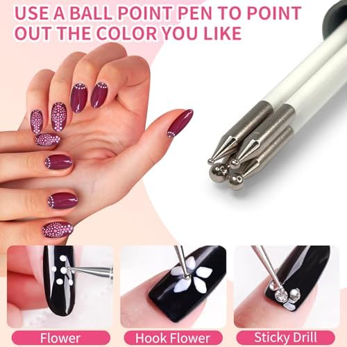Mnk66 nail tool set for rhinestones and gel