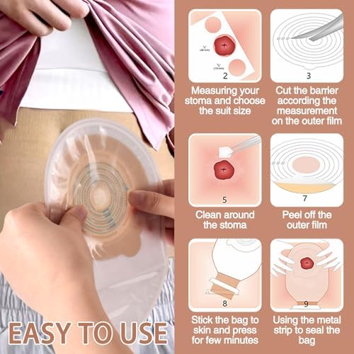 Full kit view of the twenty piece Eyourlife colostomy supplies set including the drainable pouches and accessories