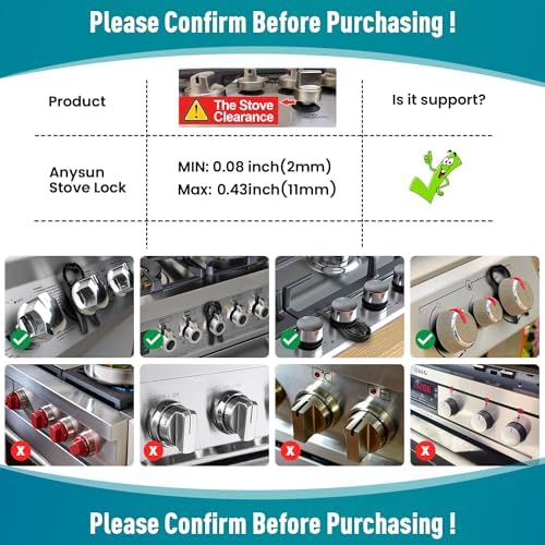 Universal childproof gas stove knob locks 5 pack
