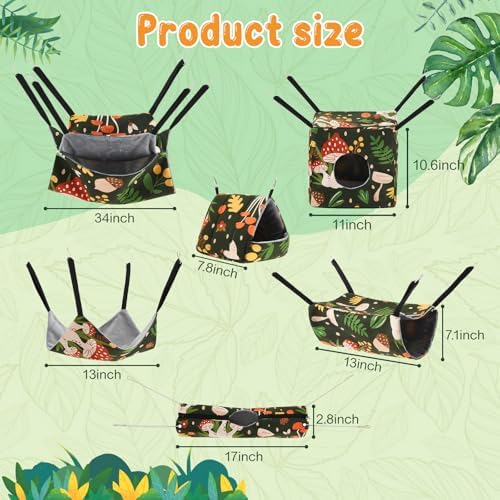 Yeyeplum rat cage accessory kit displaying the double decker hanging hammock.