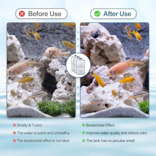 Side view of Zuqqony aquarium filtration media highlighting the premium nutshell activated carbon.