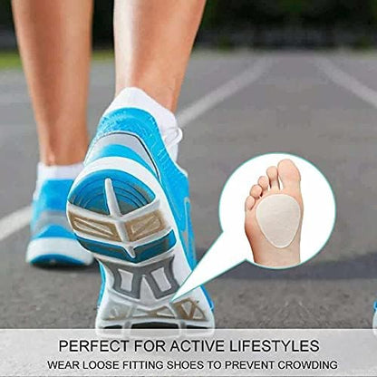 Comparison of the foot pad placement inside a high heel and a flat shoe.