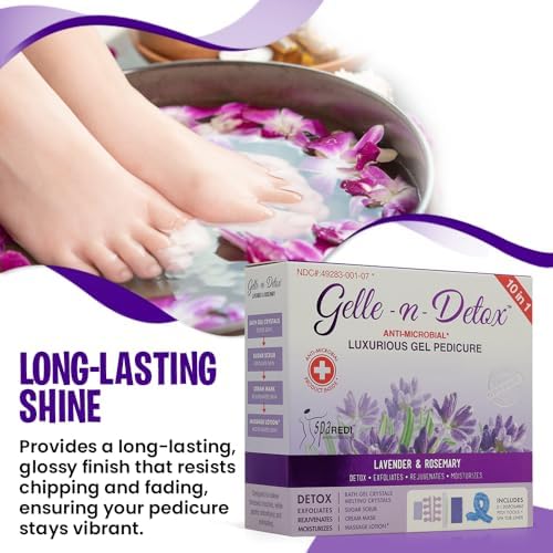 Professional foot care routine using Spa Redi jelly pedicure system.