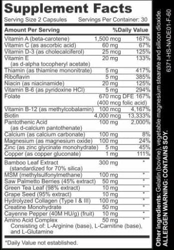 Beautifully Bamboo supplement capsules for hair skin and nails