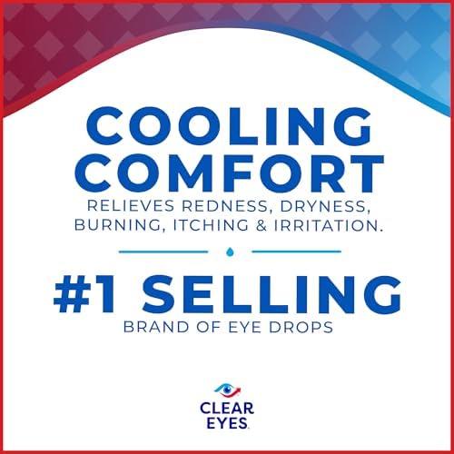 USA imported Clear Eyes Cooling Comfort bottle showing active ingredients.