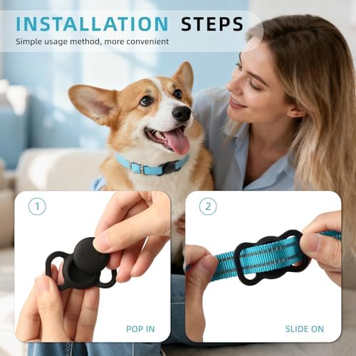 Vebiso pet tracker kit unboxed showcasing the nylon collar attachment and battery compartment.