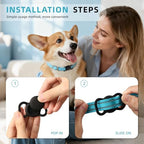 Vebiso pet tracker kit unboxed showcasing the nylon collar attachment and battery compartment.