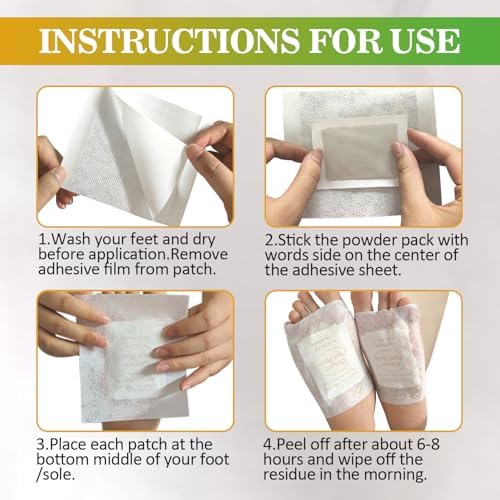 Herbal foot care pads featuring turmeric ginger and bamboo vinegar extracts.