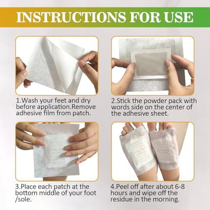 Herbal foot care pads featuring turmeric ginger and bamboo vinegar extracts.