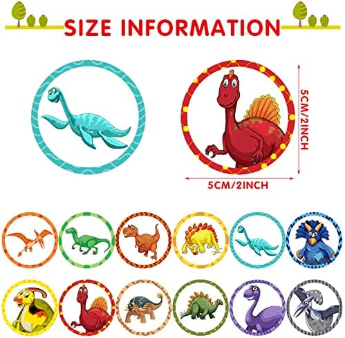 Close up of dinosaur themed potty training stickers