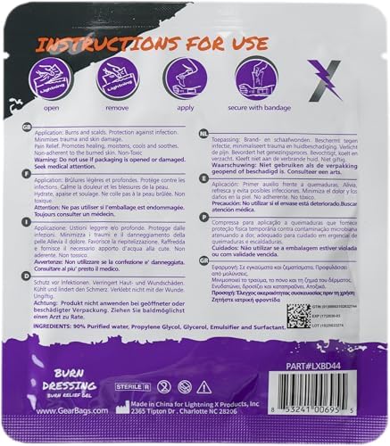 Lightning X BD44 burn relief dressing box of 20 pieces for trauma relief
