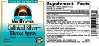 Source Naturals colloidal silver supplement nutritional facts label