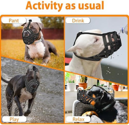 Components of Mayerzon adjustable dog training muzzle