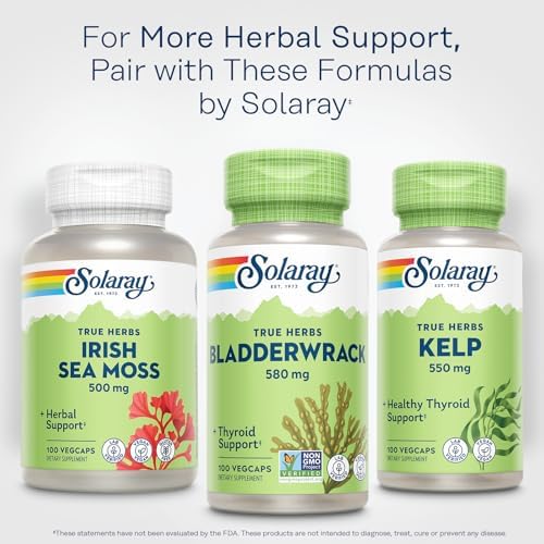 Solaray Bladderwrack dietary supplement nutrition facts panel