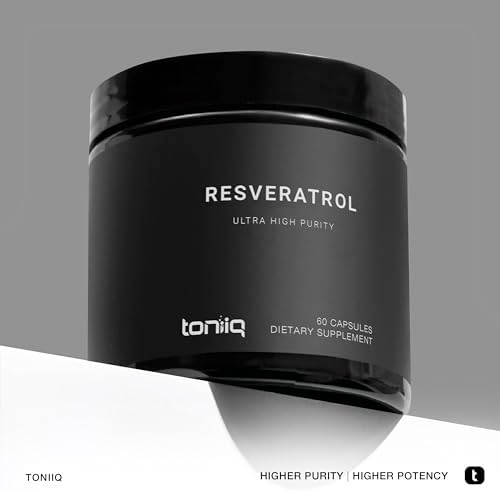 Toniiq high purity resveratrol bottle with capsule count