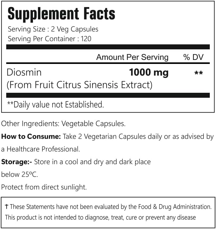 VitaCosmoX Diosmin authentic USA imported premium wellness brand bottle design