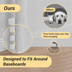 POMESEA low puppy gate showing hardware drill installation components on a wall mount.