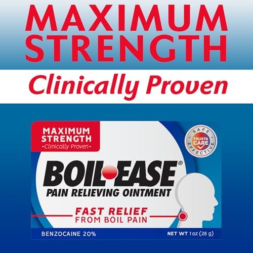 Side view of Boil Ease pain relieving ointment tube for targeted relief