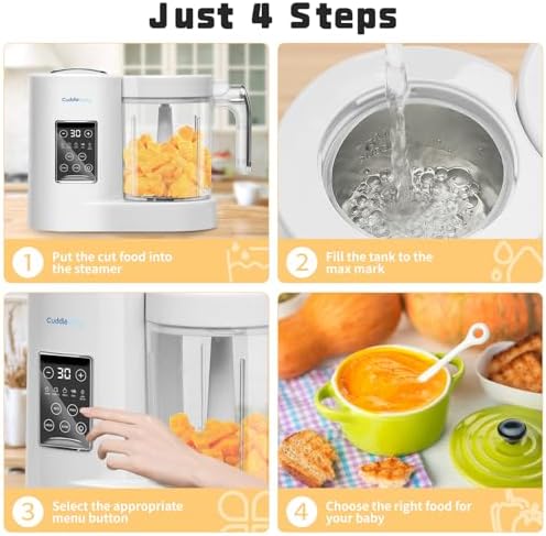 Close-up view of the digital interface on the CuddleeBaby auto cooking and grinding blender