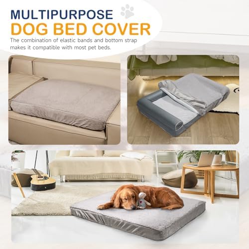 Sunsleek plush dog bed cover with a cat resting comfortably on top.