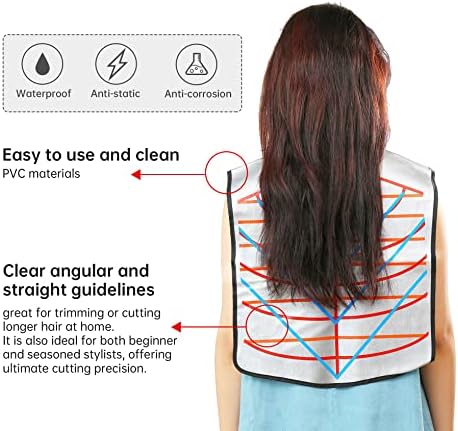 Waterproof PVC hair cutting collar being used during a professional salon hairdressing and trimming session