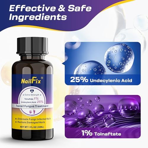 Side view of Drawzone nail repair bottle showing 1 percent Terbinafine ingredient.