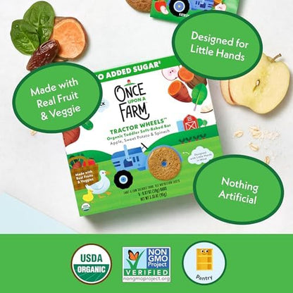 Once Upon a Farm whole grain oat toddler bar ingredients display
