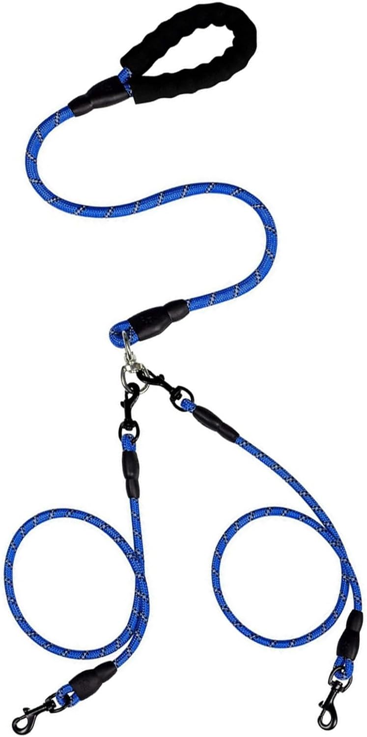 Double Dog Leash,No Tangle Dual Leash with Reflective Strips,Detachable 360 degrees Swivel for Walking and Training Small Medium and Large Dogs(Blue,3 in 1) - Image 11