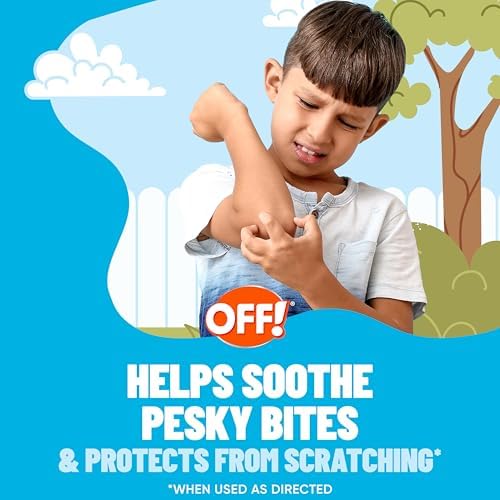 Close-up of OFF! anti-itch hydrocolloid patches showing the clear latex-free circular design.