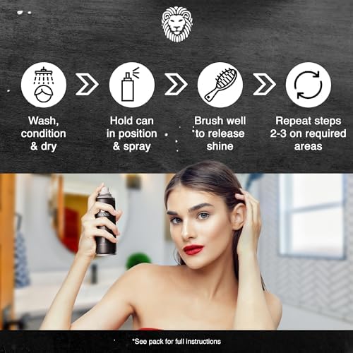 Before and after visualization of Mane hair thickening spray