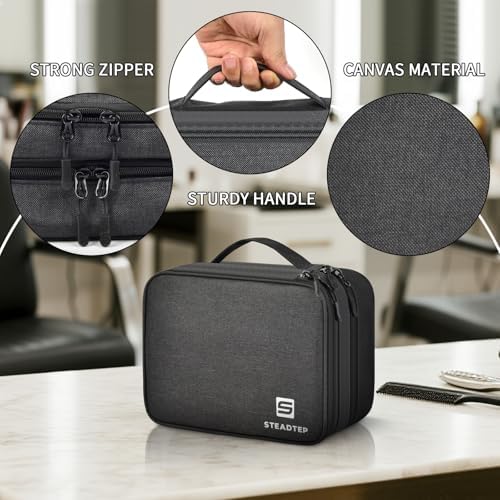 Steadtep professional stylist tool bag displaying elastic loops for hair cutting scissors