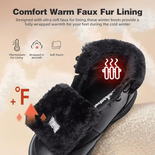 Interior view of OrthoComfoot winter boots highlighting the warm faux fur lining.